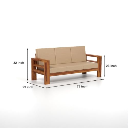 Image of Sheesham Wooden 6 Seater Sofa Set for Living Room | Solid Wood Sofa | Rosewood Sofa Set for Home & Office | Lounge