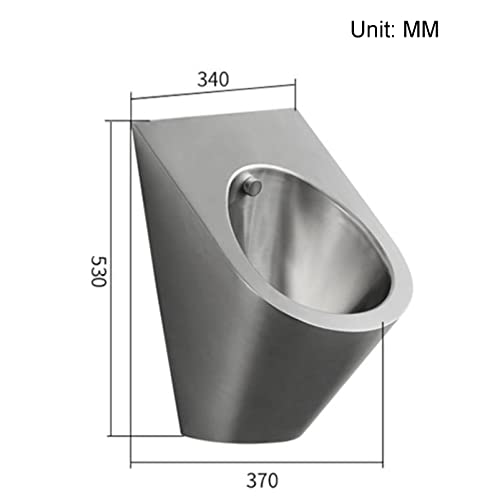 Orinal con tanque de descarga inteligente en acero inoxidable para baños públicos, instalación de pared miniatura 2