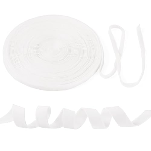 20 Yards Velvet Ribbon 1/4 inch White Thin Double Face Velvet Ribbons Trim Vintage Christmas Stain Ribbons for Gift Wrapping Crafts Decor Hair Bow Jwelry Making by Spritewelry - Used condition - US$7.67