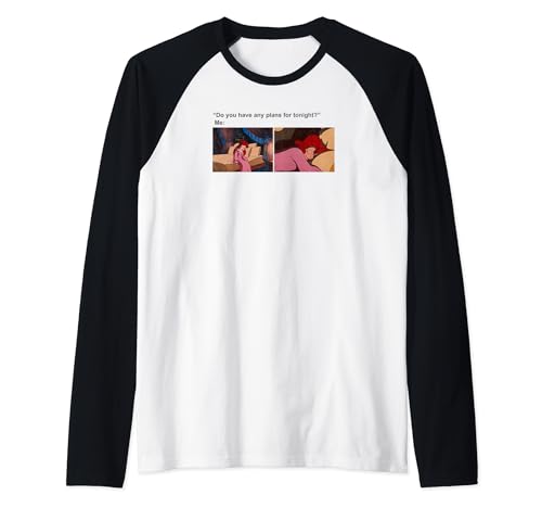 T-shirt Ariel Disney manches raglan contrastées motif mème humoristique