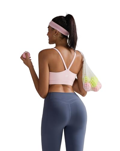 Image of RUNNING GIRL Sports Bras for Women,Light Impact Molded Cup Strap Sports Bra with Sewn in Pads,Best for A-C Cup