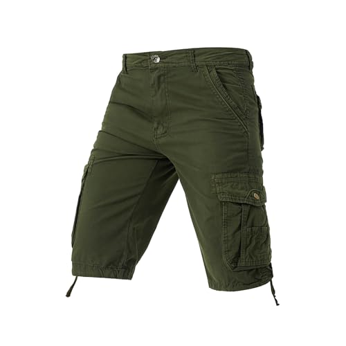 Short d'été cargo pour homme en coupe ample et couleur unie confortable