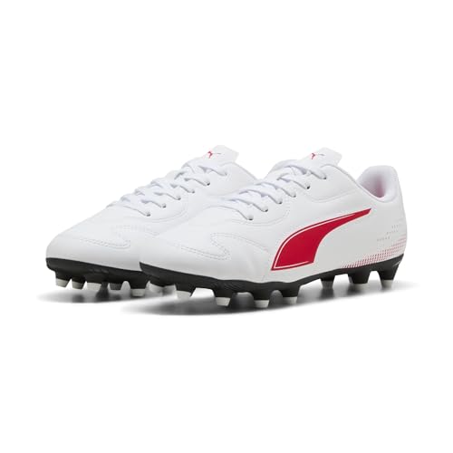 Botas de fútbol PUMA Vitoria II JR en negro y rojo para entrenar en césped