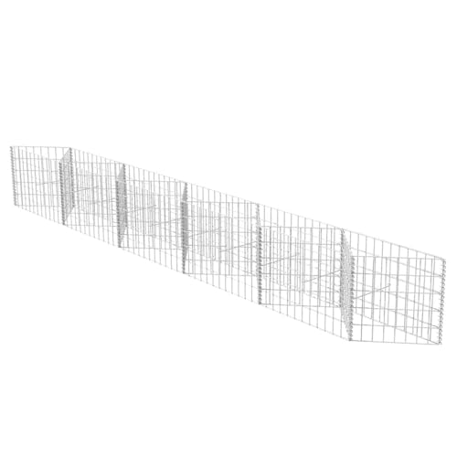 vidaXL Gabion Basket Planter/Retaining Wall, Rust-Proof Galvanized Steel, 118.1