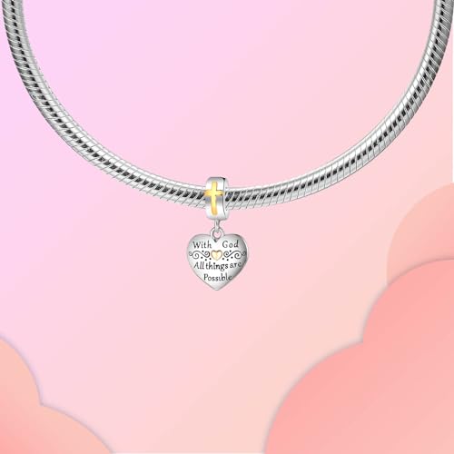Image of LUXILLA Love You Best Friend Grandma Wife Heart Charm 925 Sterling Silver Charms Fit for Bracelets Necklace Jewelry Gift for Women