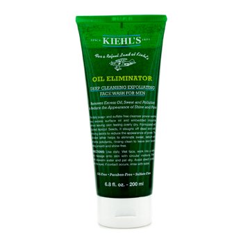 Kiehl s Mens Oil Eliminator Deep Cleansing Exfoliating Face Wash, Apricot, 6.8 Oz