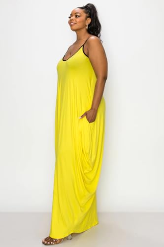 Image of BFFBABY Women's Casual Maxi Dress Sleeveless Tie Dye Spaghetti Strap Summer Plus Size Swing Sundress with Pockets