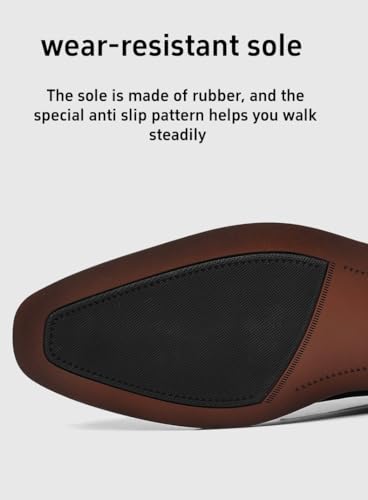 Mens Dress Shoes Oxford Shoes for Men Split Leather Comfortable Nonslip Formal Business Shoes3