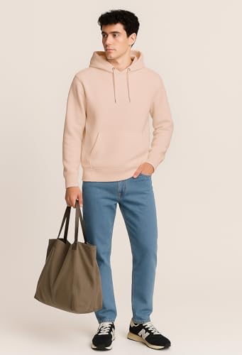 Image of Nobero Hoodies for Man | 280 GSM Rich Cotton Fleece Solid Hooded Full Sleeve Sweatshirt for Man | Stylish Casual Wear Winter Hoodies for Men