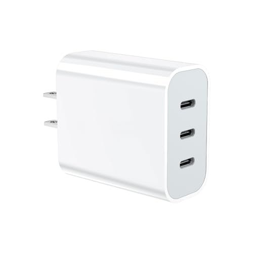 USB C Charger Block 35W 3-Port USB C Charger iPhone Fast Charging Block with PD 3.0 Power Delivery Compatible with iPhone 17/17 Pro Max/ 16/16 Pro/15/14/13/12/11 Galaxy Pixel and More