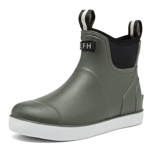 Foinledr Gummistiefel Damen Halbhoch, Wasserdicht Gefüttert Antirutsch Stiefel, Regenstiefel für Outdoor Gartenschuhe