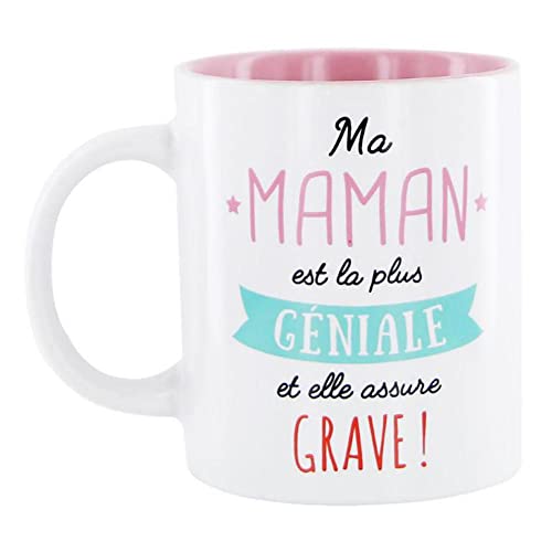 DITES LE AVEC DES MOTS MO0555 Mug Maman M12 Céramique Rose 12 x 8,20 x 9,70 cm