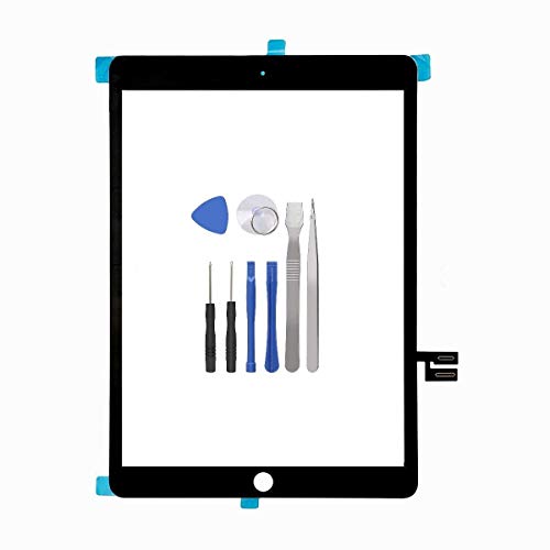 BESTeck Digitizer Repair Replacement Kit for iPad 7 7th Gen 10.2" (2019) A2197 A2198 A2200 Touch Screen Digitizer with Pre-Installed Adhesive and Tools (Black)