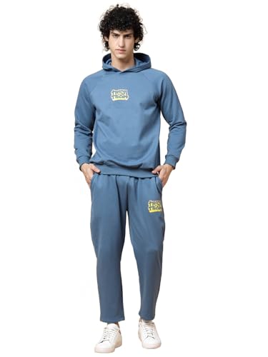 Image of Rigo Cotton Fleece Full Sleeves Oversized Co-ord Set for Men | Printed Hooded Track Suit Set for Men