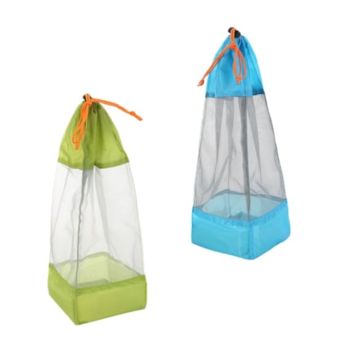 GLEAVI 2Pcs Ultralight Drawstring Mesh Storage Sack Outdoor Stuff Sack for Camping Hiking Traveling Laundry Cloth Pouch Green for
