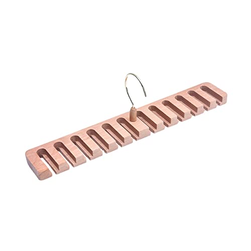 Gürtelaufhänger aus Buchenholz Multifunktion 360° drehbarer Haken platzsparend Holz Gürtel, Krawatte Schal, Aufbewahrung Kleiderbügel für Männer und Frauen natürliche Farbe 1 Stück Cover