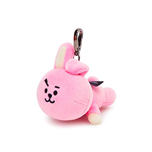 BT21 Lying COOKY Character Soft Plush Stuffed Animal Keychain Key Ring Bag Charm, Pink