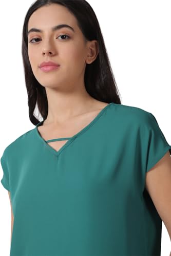 Image of Van Heusen Women's Polyester Regular Fit V-Neck Formal Top