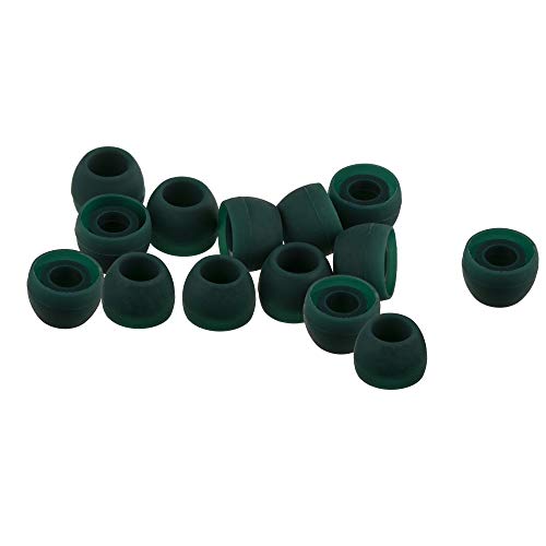 Xcessor Replacement Silicone Earbuds 7 Pairs (Set of 14 Pieces). Compatible with Most in Ear Headphone Brands. Size: Small, Forest Green