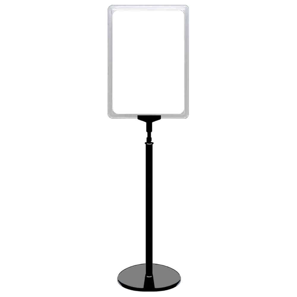 4 Plakatständer DIN A4 Rahmen transparent, Teleskopständer mit schwarzem Kunststofffuß, höhenverstellbar bis 580 mm, Aufsteller, Kundenstopper