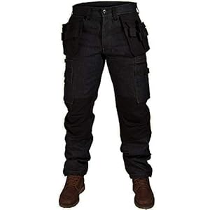 Juicy Trendz Werkbroek voor heren, duurzame werkbroek voor veiligheid, vracht en heavy-duty werkkleding met meerdere zakken voor heren