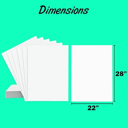 white poster paper 22x28 100 pack - large poster board for school supplies