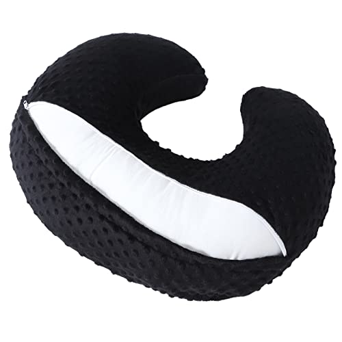 Image of Nursing Pillow and Positioner Breastfeeding and Bottle Feeding | Propping Baby, Tummy Time, Sitting Support for Baby Boy and Baby Girl, with Removable Dots Cover (Black)