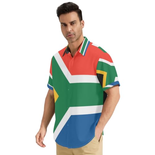 Chemises rafraîchissantes homme respirantes motif drapeau Afrique du Sud S