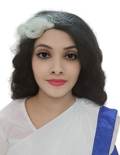 Image of BookMyCostume Indira Gandhi Wig for Girls and Women Fancy Dress Costume Accessory - Black /Grey