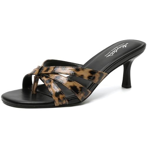 Image of Mostrin Kitten Heels for Women Pointed Toe Vintage Mules Heels Sexy Slip on Stiletto Backless Sandals for Party Wedding Daily