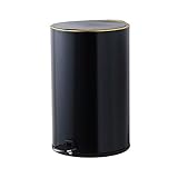 Garbage can Creative Foot-operated Trash Can with Lid Barrel-shaped Stainless Steel Household Garbag