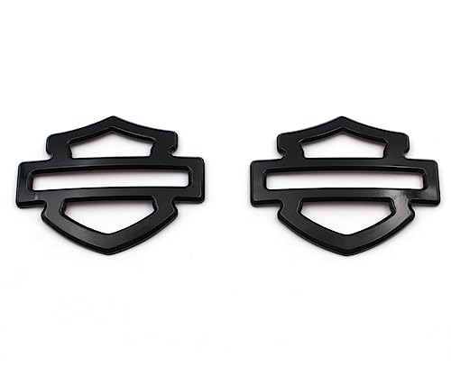 2PCS Metal Gloss Black CVO Custom Metal Tank Emblems Show Gloss Finish (Gloss Black)