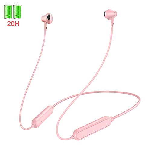 Bluetooth 5.0 Headphones,【20H Playtime + Connect 2 Devices】 Sport Earphones, Deep Bass HiFi