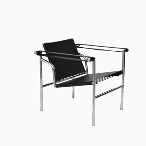 OZWJDY Sillón de Cuero con Respaldo Giratorio y ángulo Ajustable, Estructura de Acero Inoxidable, múltiples Posiciones para Sentarse, Ideal para balcón, Estudio y Lectura.