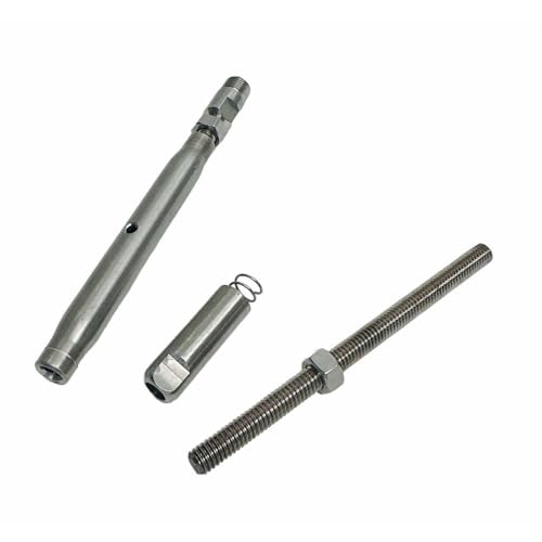 Prolinemax Marine T316 Stainless Steel 1/8" Push and Go Threaded Turnbuckle 1/4"-20 Thread miniatura 5