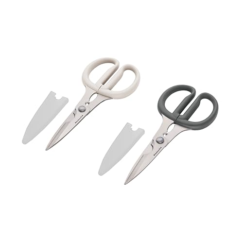 Image of KitchenAid Multipurpose Shear Set - Versatile Scissors with Nutcracker, Bottle Opener, Ergonomic Handles with Protective Blade Covers, 2-Piece