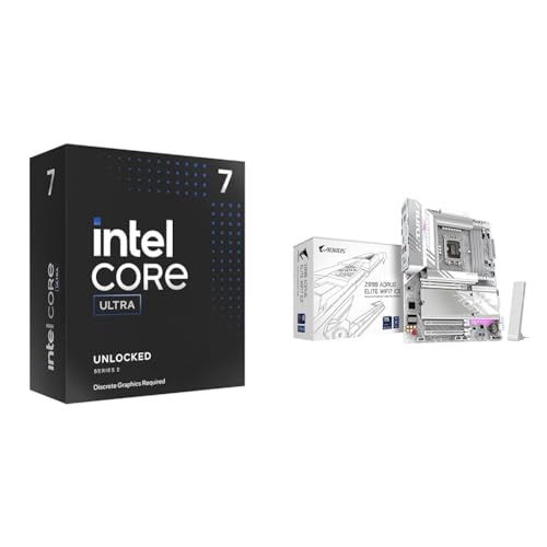 Image of Intel Ultra 7 Desktop Processor 265KF - 20 cores (8P+12E) & GIGABYTE Z890 AORUS Elite WIFI7 ICE Intel Core Ultra (Series 2) LGA 1851 Motherboard, ATX, DDR5, 3X M.2, PCIe 5.0,WIFI7,2.5GbE LAN,EZ-Latch