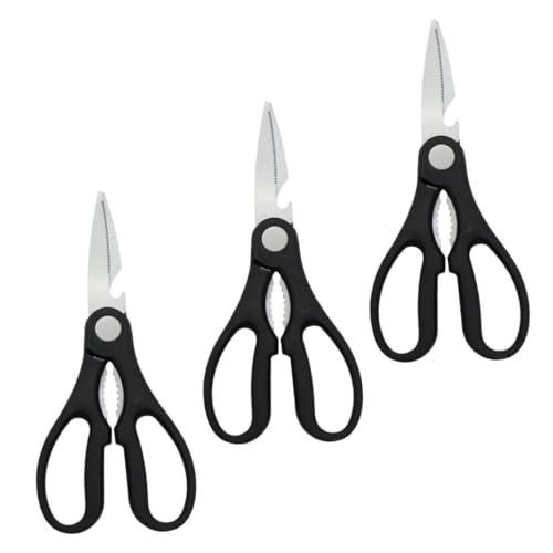BRIGHTFUFU 3Pcs Heavy Duty Kitchen Scissors Multi Functional Chicken Bone Cutters for Meat Poultry and Vegetables Food Shears with Ergonomic Handles