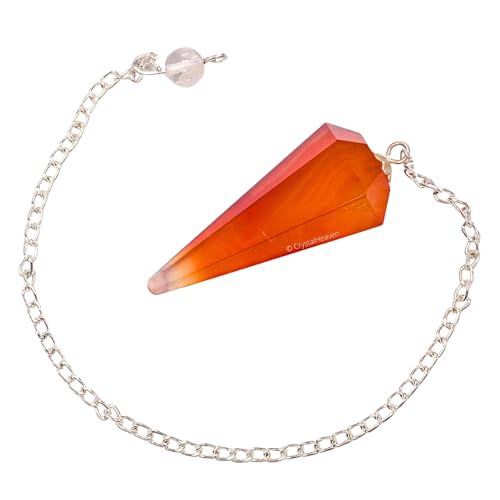 Image of Red Onyx Pendulum Dowsing Tool - Natural Crystal Pendulum for Spiritual Guidance - Dowser Pendulum for Accurate Divination and Energy Healing - Perfect for Energy Healing and Chakra Balancing