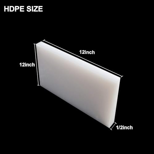 Image of High-Density Polyethylene (HDPE) Plastic Sheet 1 /2 inch Thick 12 inch X 12 inch- White HDPE Sheet,for Machining, Home Improvements, DIY Projects, Engineering,High-Density Polyethylene Plastic Block (Pack of 1)