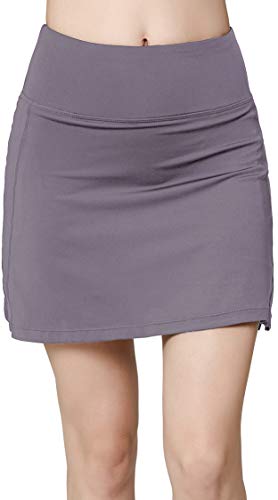 Women's Active Athletic Skirt Sports Golf Tennis Running Pockets Skort Light Grey XXL
