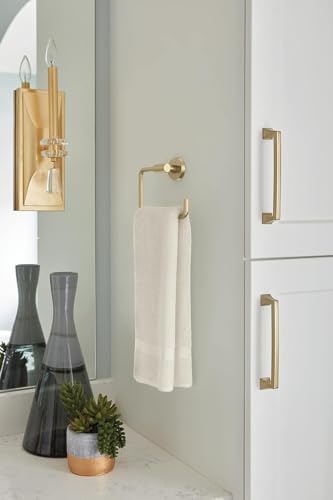 Image of Amerock Arrondi 5 inch Golden Champagne Towel Ring