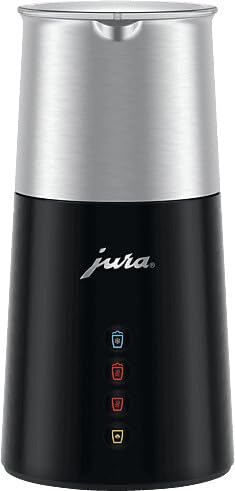 Jura 24331 Espumador de leche eléctrico, función caliente y fría, modelo, para bebidas de leche calientes y frías, color negro y plateado