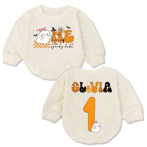Personalized First Halloween Birthday Babies Girls Romper, My First Halloween Baby Girl Outfit, 1St Halloweens