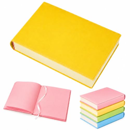 Cuaderno de cuero PU rígido estilo bloque de color con encuadernación de alta costura