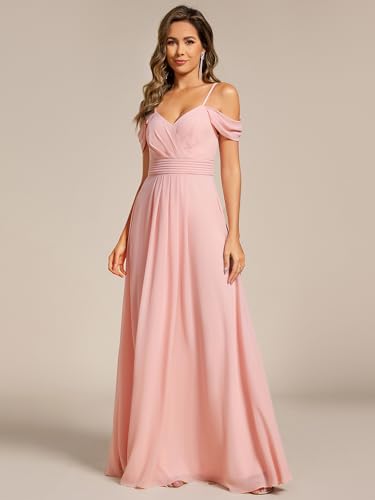 Image of Ever-Pretty Women's V Neck Pleated Sleeveless Chiffon Floor Length A Line Bridesmaid Dresses 02354