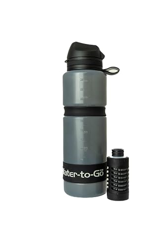 WATER TO GO Cantimplora de 0,75 L, con filtro, beber agua directamente del río, lago o conducto | Ultraligera y libre de BPA | 200 L de potencia de filtrado | Perfecto para viajes, kayak, camping, etc