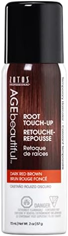 AGEbeautiful Root Touch Up Hair Color Spray | Touch-Up Gray Concealer | Temporary Cover Up | Dark Red Brown | 2 Fl Oz