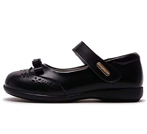 Girl's Mary Jane Flats Black School Uniform Oxfords Strap Princess Dress Shoes with Bow2