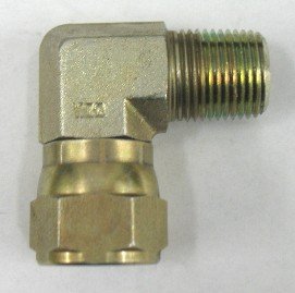 AF C5406-02-04 - 1/8 Male Pipe (.405''-27 Threads) x 1/4 Female JIC (7/16''-20 Threads) - 90° Male Swivel Elbow